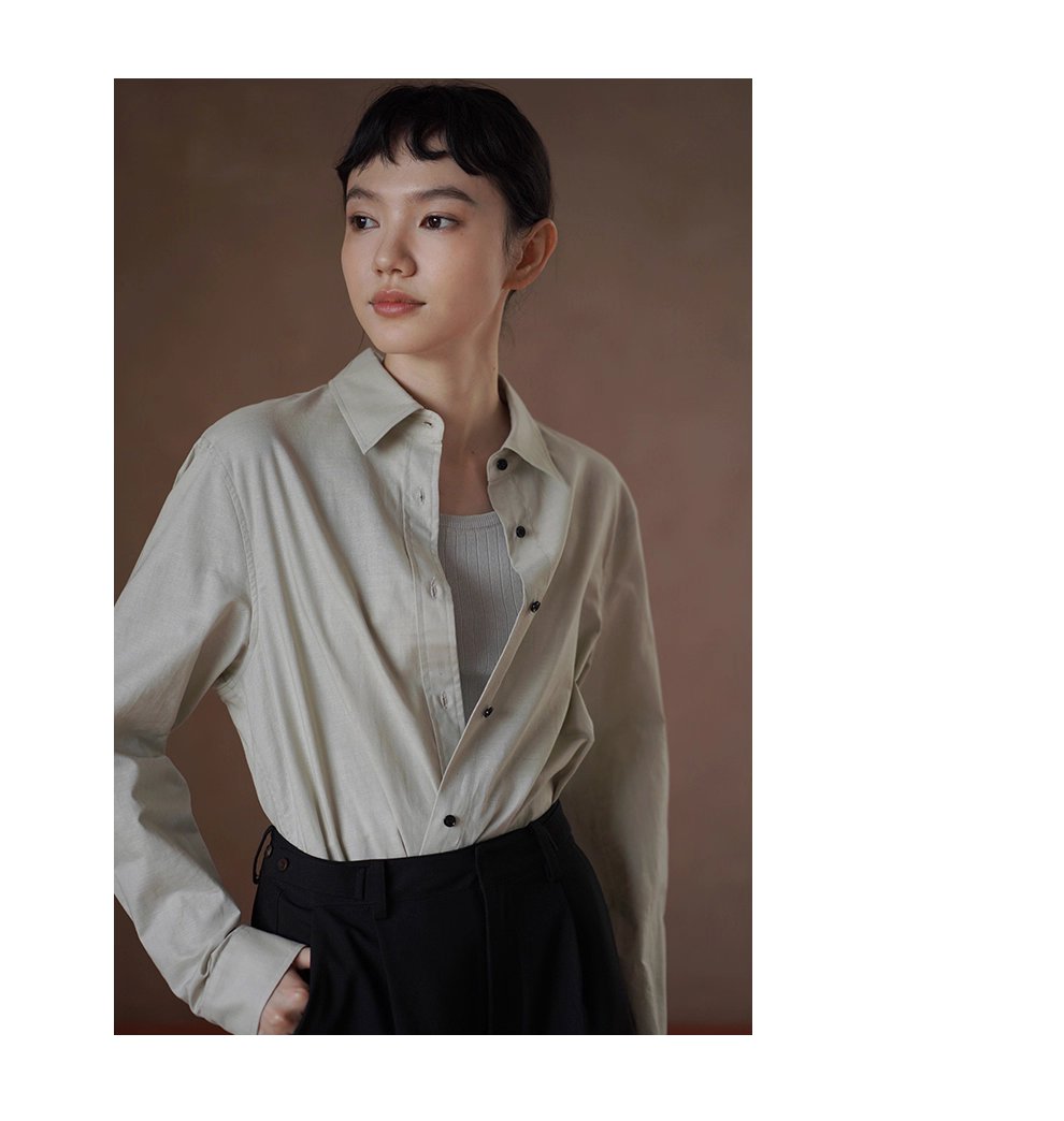 基本款日常襯衫多穿實用型寬鬆通勤顯瘦長袖百搭上衣女