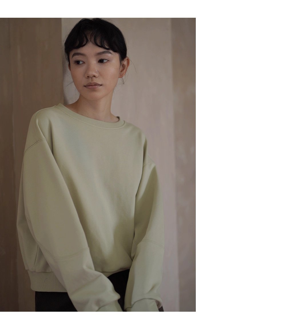 青芒椰椰衛衣寬鬆落肩長袖圓領顯瘦軟糯棉感休閒上衣女
