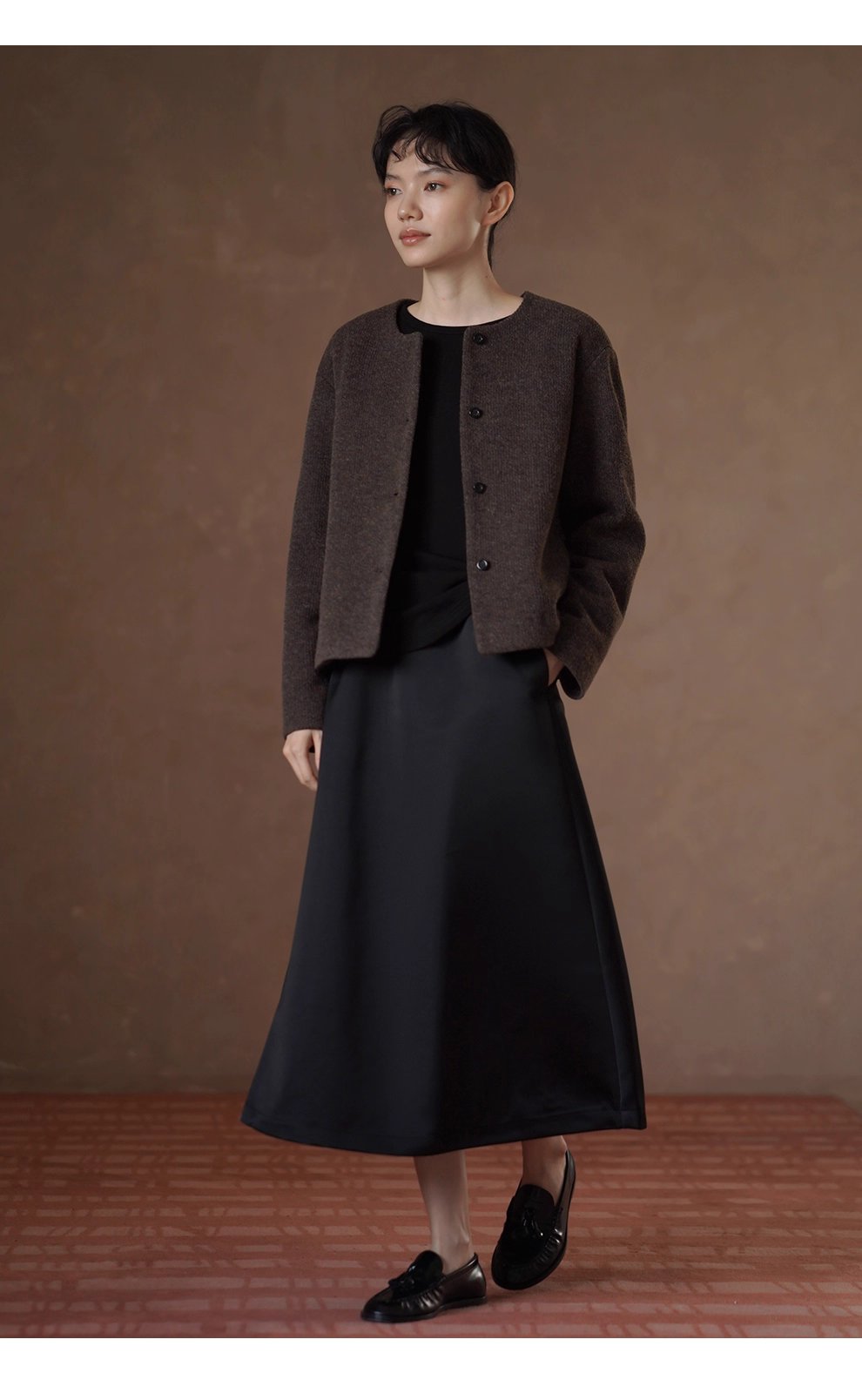 羅馬假日流光緞面貴氣高腰顯瘦遮肉蓬蓬A字通勤半身裙女