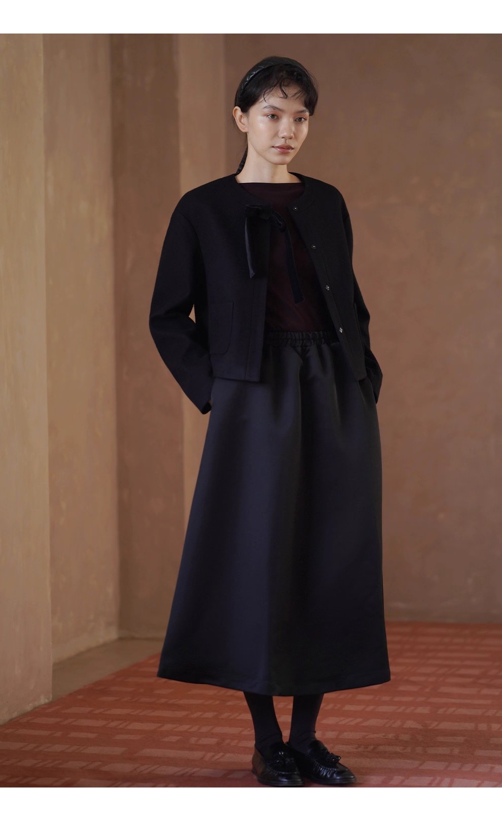 少女祈禱外套可拆式絲絨蝴蝶高含量羊毛短版正肩西裝女