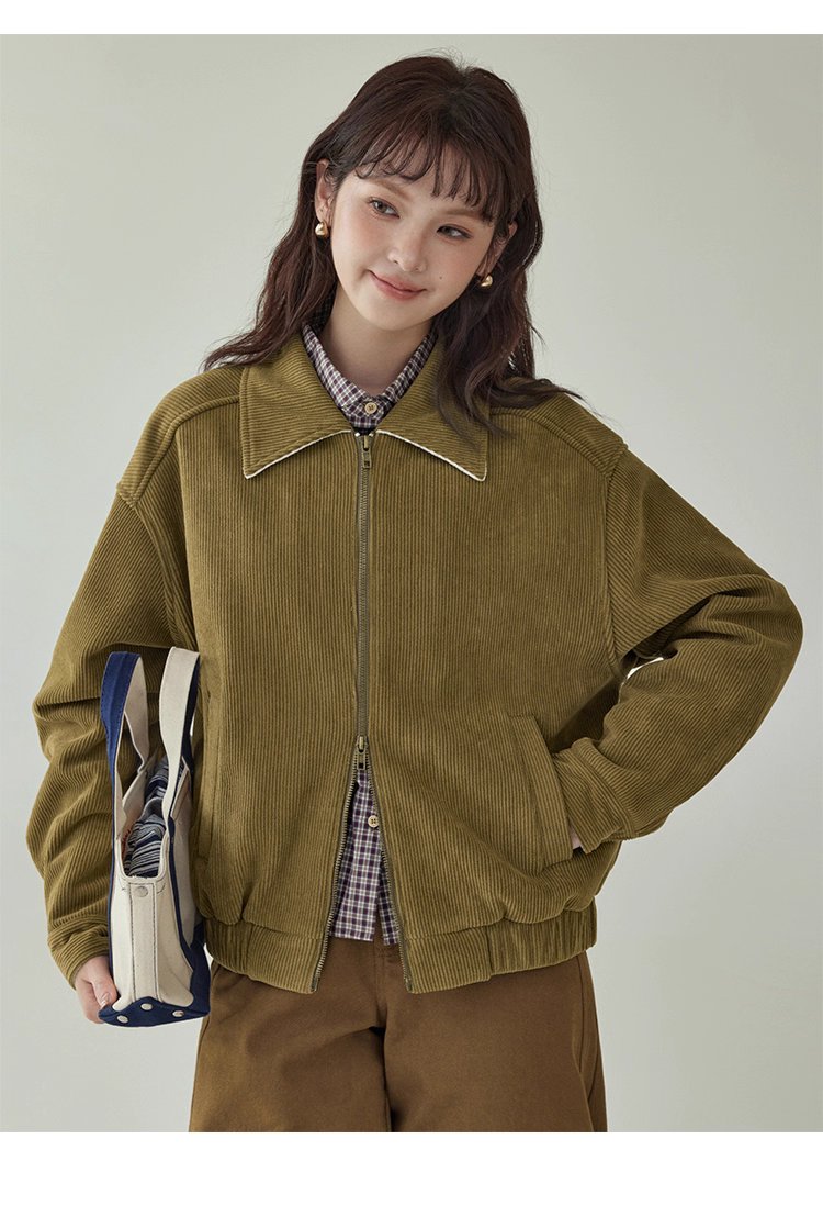 韓系雙頭拉鍊燈芯絨外套女秋季新款長袖夾克上衣,韓系雙頭拉鍊燈芯絨外套女秋季新款長袖夾克上衣,HBEW5072,韓系雙頭拉鍊燈芯絨外套女秋季新款長袖夾克上衣,復古夾克,燈芯絨