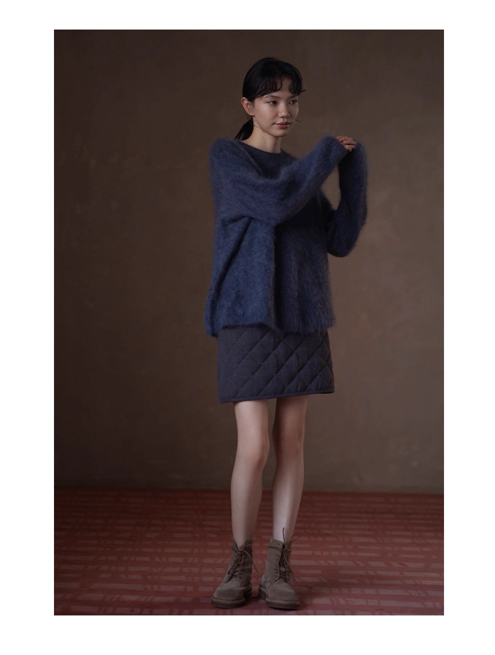 灰調菱格絎棉薄呢半身裙保暖百搭高腰A字顯瘦通勤短裙女,灰調菱格絎棉薄呢半身裙保暖百搭高腰A字顯瘦通勤短裙女,HBEW2020,灰調菱格絎棉薄呢半身裙保暖百搭高腰A字顯瘦通勤短裙女,菱格車線,五分裙長