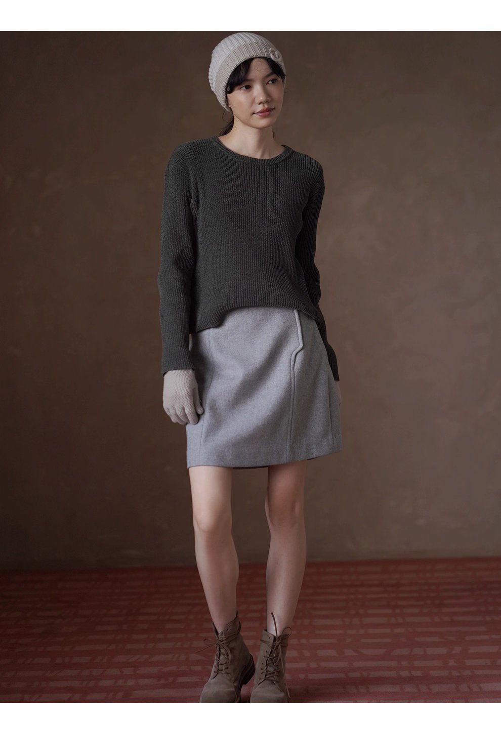 打破單調前片分割設計高腰短版顯瘦A字通勤毛呢半身裙女,打破單調前片分割設計高腰短版顯瘦A字通勤毛呢半身裙女,HBEW2022,打破單調前片分割設計高腰短版顯瘦A字通勤毛呢半身裙女,俐落剪裁,羊毛混紡