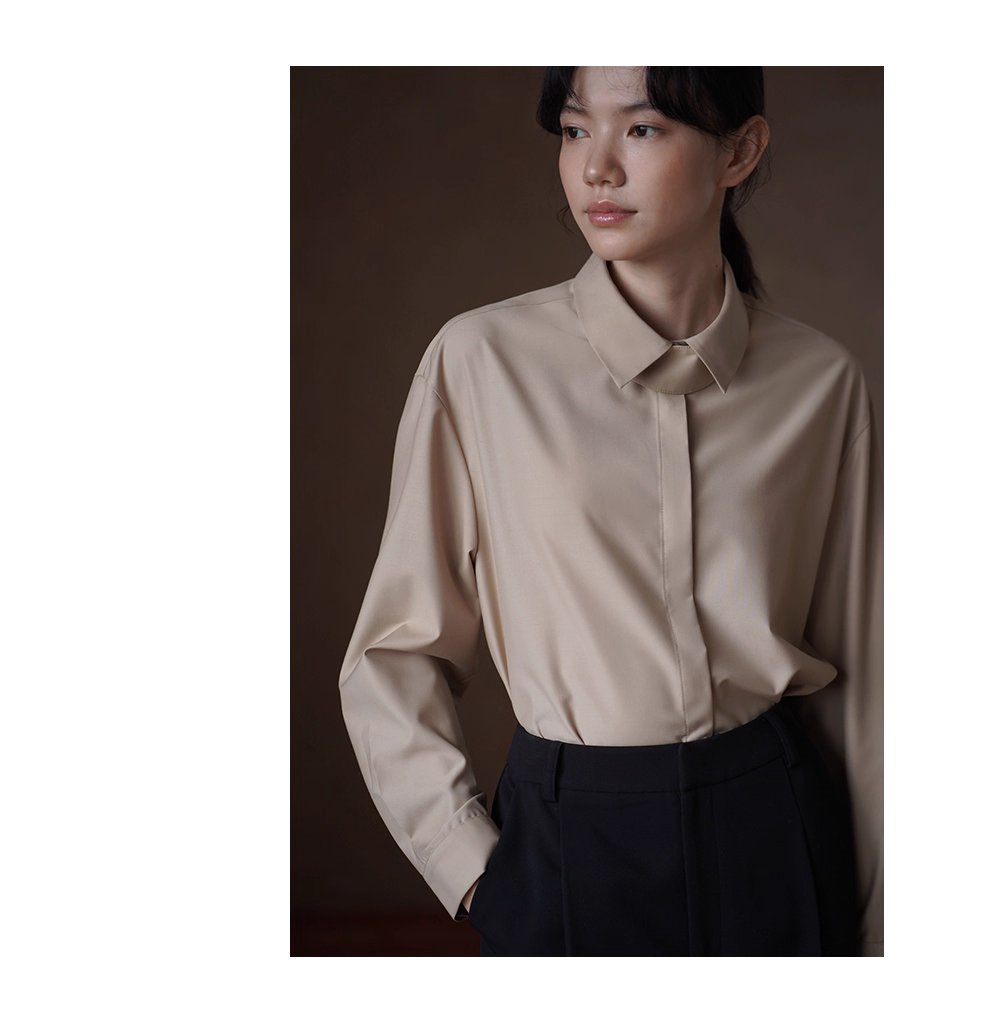 JI致英倫通勤簡約質感長袖襯衫寬鬆H型暗門襟設計上衣女,JI致英倫通勤簡約質感長袖襯衫寬鬆H型暗門襟設計上衣女,HBEW1123,JI致英倫通勤簡約質感長袖襯衫寬鬆H型暗門襟設計上衣女,可拆領袢,俐落有型