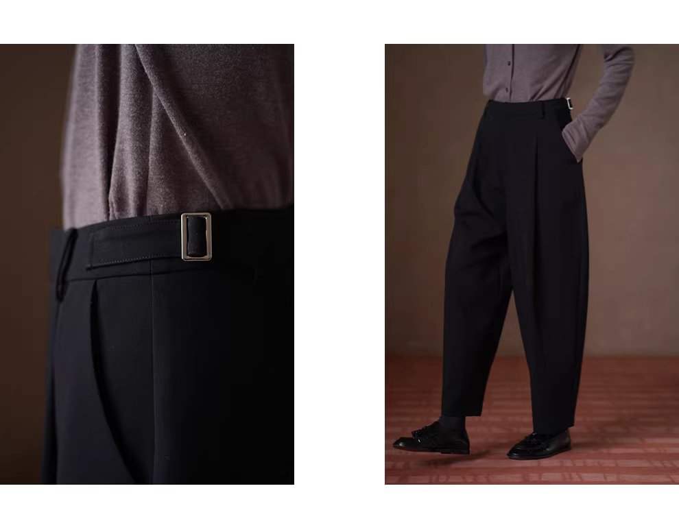 通勤褲王經典不敗顯瘦寬鬆直筒高腰抓毛加厚西裝長褲女,通勤褲王經典不敗顯瘦寬鬆直筒高腰抓毛加厚西裝長褲女,HBEW3039,通勤褲王經典不敗顯瘦寬鬆直筒高腰抓毛加厚西裝長褲女,日字扣腰帶,直筒版型