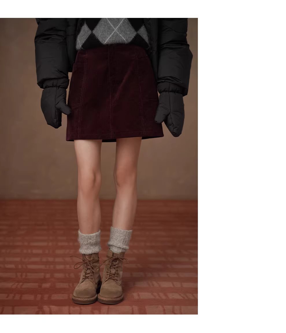 新篇章細軟坑條燈芯絨A字版型立體分割高腰顯瘦半身裙女,新篇章細軟坑條燈芯絨A字版型立體分割高腰顯瘦半身裙女,HBEW2040,新篇章細軟坑條燈芯絨A字版型立體分割高腰顯瘦半身裙女,復古甜美,燈芯絨