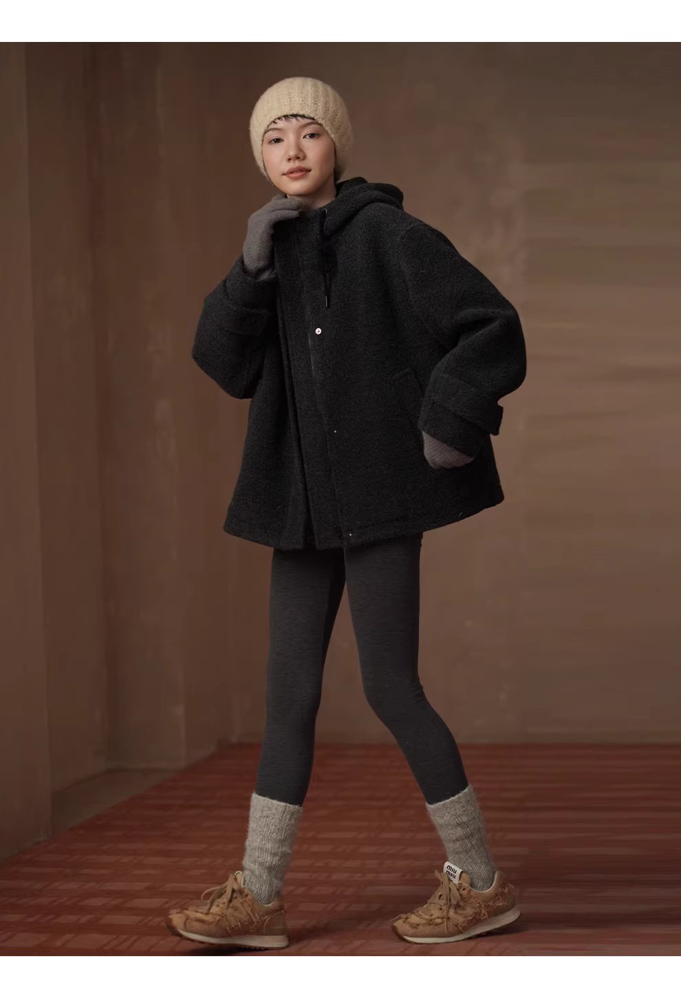 北歐風加厚保暖綿羊毛混紡呢料立體挺括連帽休閒外套女,北歐風加厚保暖綿羊毛混紡呢料立體挺括連帽休閒外套女,HBEW5122,北歐風加厚保暖綿羊毛混紡呢料立體挺括連帽休閒外套女,連帽立領,羊毛混紡