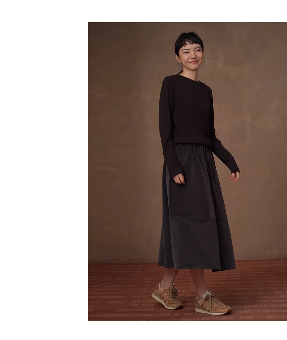 細膩坑條燈芯絨鬆緊高腰顯瘦分割剪裁通勤蓬蓬半身裙女,細膩坑條燈芯絨鬆緊高腰顯瘦分割剪裁通勤蓬蓬半身裙女,HBEW2041,細膩坑條燈芯絨鬆緊高腰顯瘦分割剪裁通勤蓬蓬半身裙女,蓬而不臃,燈芯絨