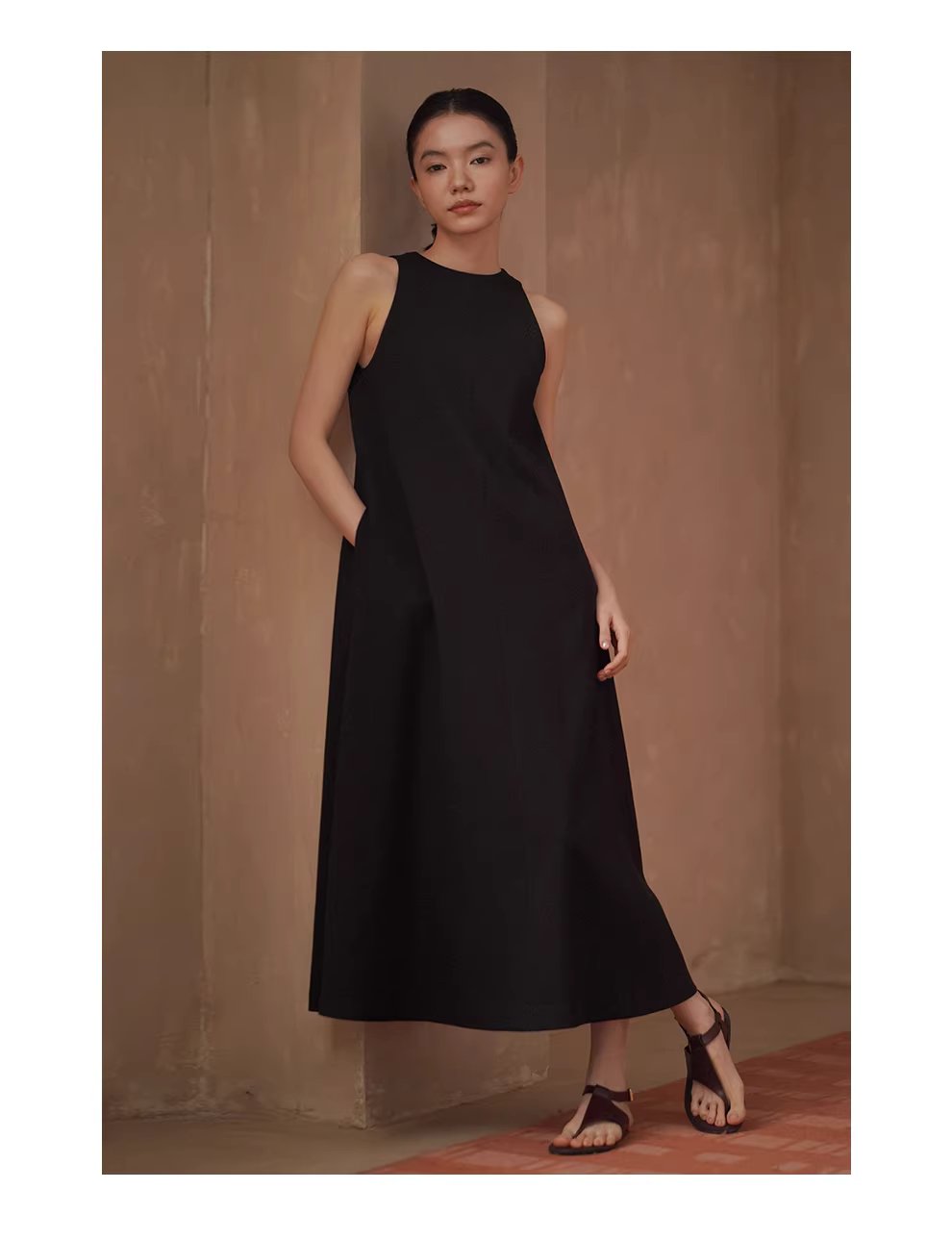 搖曳步履優雅A字顯瘦廓形圓領背心長款通勤垂感洋裝,搖曳步履優雅A字顯瘦廓形圓領背心長款通勤垂感洋裝,HBFS7009,搖曳步履優雅A字顯瘦廓形圓領背心長款通勤垂感洋裝,親膚舒適,簡約剪裁