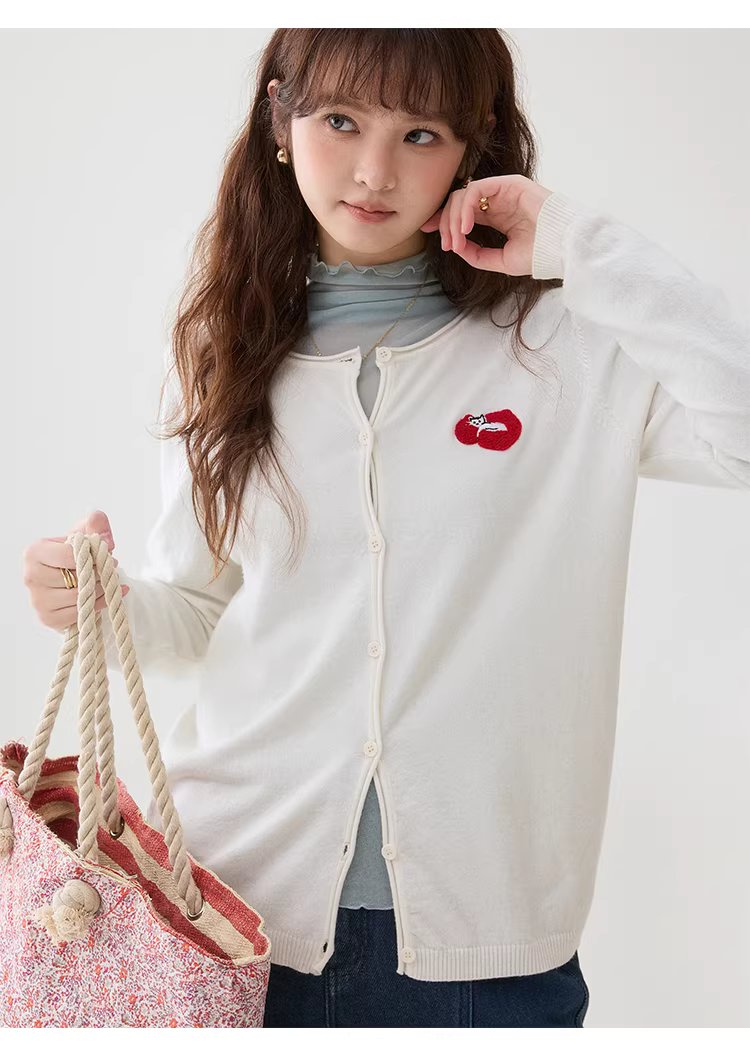 簡約小貓刺繡針織開襟衫女26春季新款寬鬆長袖上衣,簡約小貓刺繡針織開襟衫女26春季新款寬鬆長袖上衣,HBFS5006,簡約小貓刺繡針織開襟衫女26春季新款寬鬆長袖上衣,圓領排扣,修身版型