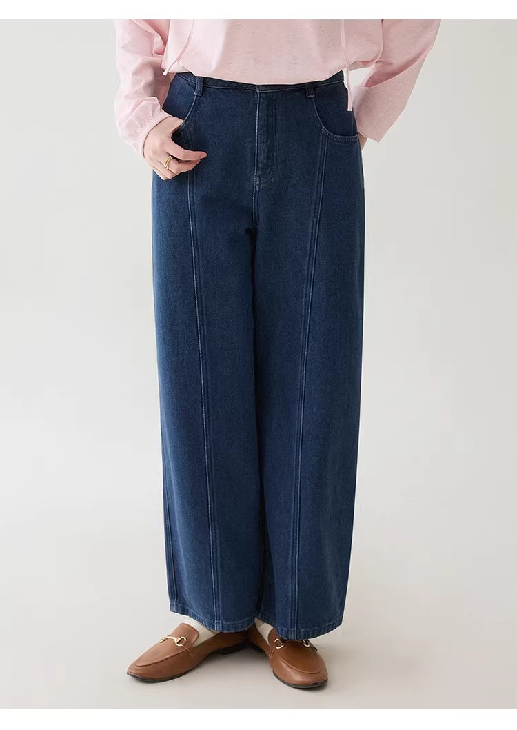 韓系藍色中高腰直筒牛仔褲女26春季新款百搭寬褲,韓系藍色中高腰直筒牛仔褲女26春季新款百搭寬褲,HBFS3009,韓系藍色中高腰直筒牛仔褲女26春季新款百搭寬褲,高腰直筒,丹寧面料