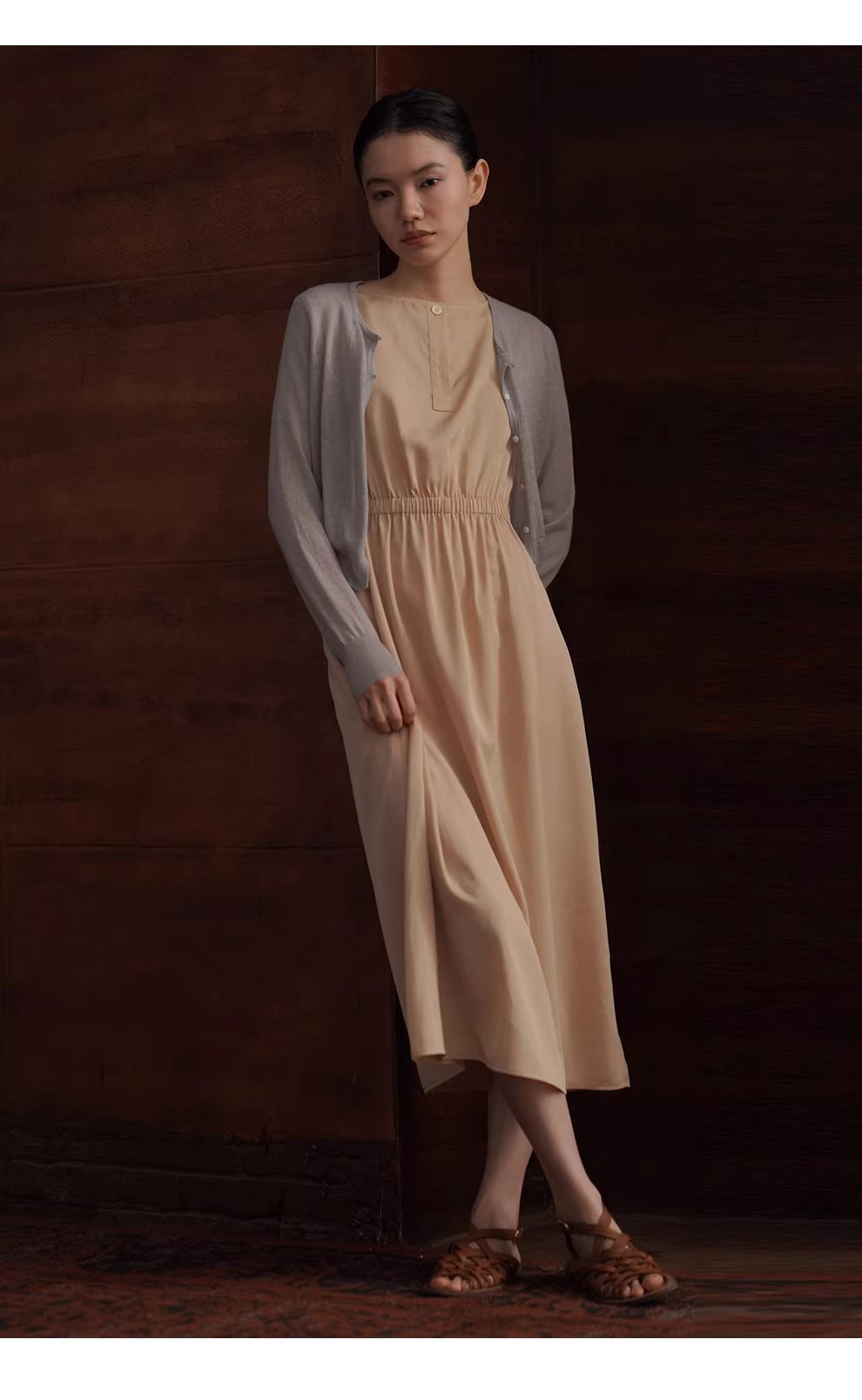 溫柔淡人洋裝顯瘦垂感簡約A字收腰短袖不挑人通勤洋裝,溫柔淡人洋裝顯瘦垂感簡約A字收腰短袖不挑人通勤洋裝,HBFS7013,溫柔淡人洋裝顯瘦垂感簡約A字收腰短袖不挑人通勤洋裝,柔滑啞光,優雅設計