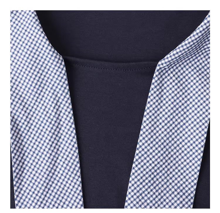 拼接格紋綁帶領短袖T恤女夏季新款時尚減齡上衣,拼接格紋綁帶領短袖T恤女夏季新款時尚減齡上衣,HBFS1053,拼接格紋綁帶領短袖T恤女夏季新款時尚減齡上衣,領結造型,舒適面料