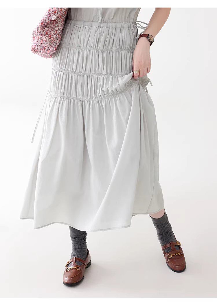 小眾褶皺收腰顯瘦洋裝女夏季新款純棉短袖長裙,小眾褶皺收腰顯瘦洋裝女夏季新款純棉短袖長裙,HBFS7019,小眾褶皺收腰顯瘦洋裝女夏季新款純棉短袖長裙,褶皺收腰,全棉面料