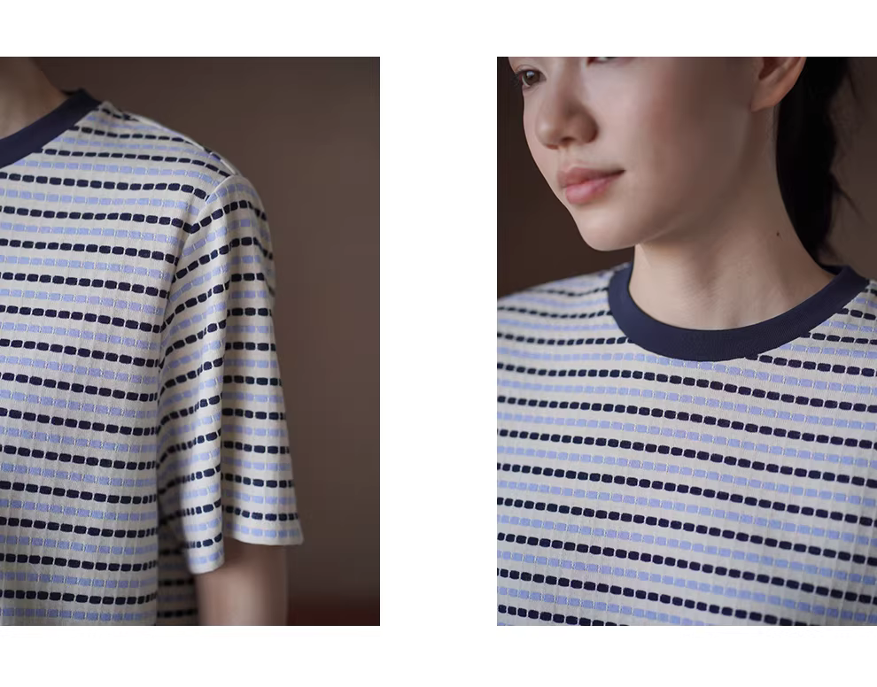 波點塗鴉筆條紋撞色領口趣味T恤寬鬆短袖圓領休閒上衣女,波點塗鴉筆條紋撞色領口趣味T恤寬鬆短袖圓領休閒上衣女,HBFS1081,波點塗鴉筆條紋撞色領口趣味T恤寬鬆短袖圓領休閒上衣女,寬鬆舒服,撞色亮點