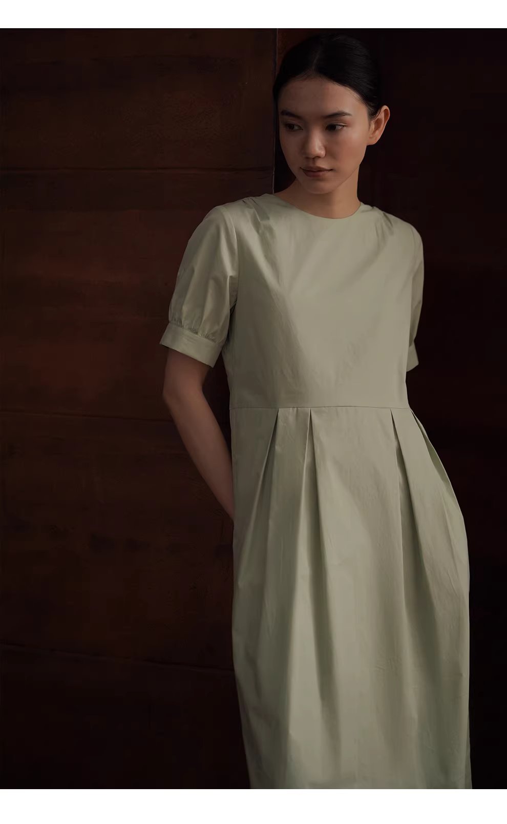 收腰立體壓褶腰袢設計100棉圓領泡泡袖寬鬆顯瘦洋裝女,收腰立體壓褶腰袢設計100棉圓領泡泡袖寬鬆顯瘦洋裝女,HBFS7042,收腰立體壓褶腰袢設計100棉圓領泡泡袖寬鬆顯瘦洋裝女,純棉親膚,版型修飾