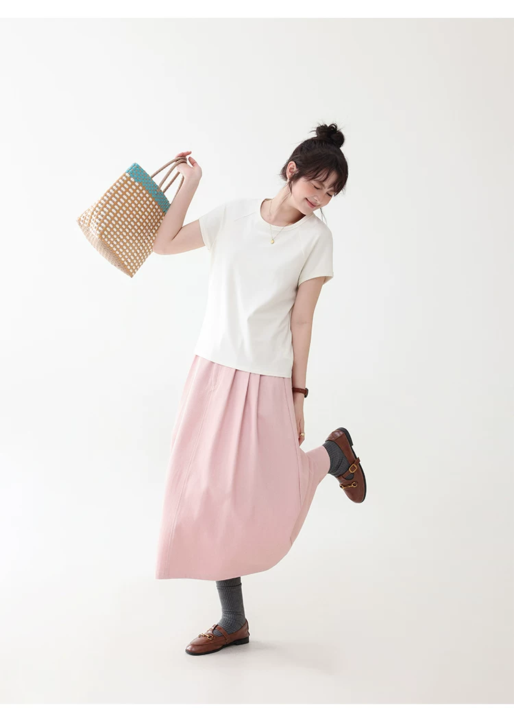 雙面長絨棉舒適短袖T恤女夏季新款通勤百搭上衣,雙面長絨棉舒適短袖T恤女夏季新款通勤百搭上衣,HBFS1105,雙面長絨棉舒適短袖T恤女夏季新款通勤百搭上衣,必備單品,天絲混棉