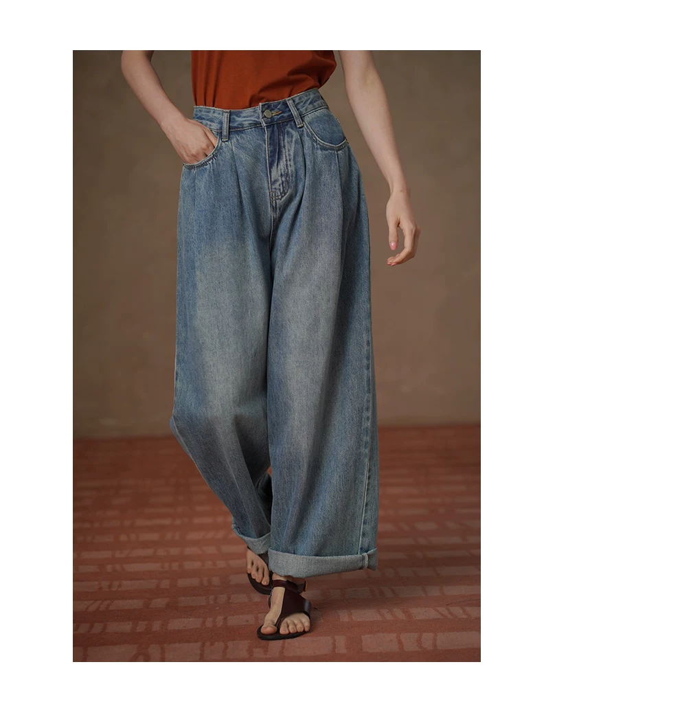 美式復古回潮柔軟水洗寬鬆立體顯瘦剪裁慵懶高腰牛仔褲,美式復古回潮柔軟水洗寬鬆立體顯瘦剪裁慵懶高腰牛仔褲,HBFS3029,美式復古回潮柔軟水洗寬鬆立體顯瘦剪裁慵懶高腰牛仔褲,硬挺適中,闊腿慵懶