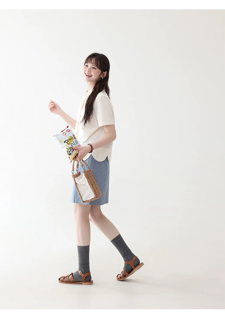 設計感波浪下擺純棉襯衫女夏新款減齡娃娃領上衣,設計感波浪下擺純棉襯衫女夏新款減齡娃娃領上衣,HBFS1112,設計感波浪下擺純棉襯衫女夏新款減齡娃娃領上衣,花邊衣襬,全棉面料