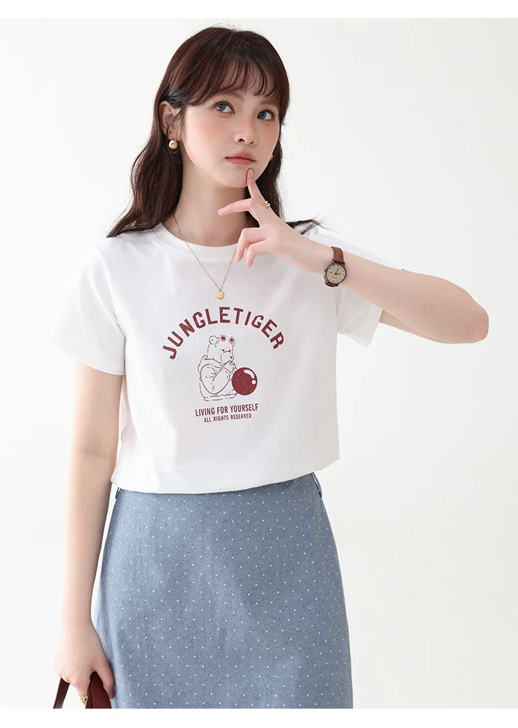 卡通印花寬鬆純棉短袖T恤女夏新款時尚百搭圓領上衣,卡通印花寬鬆純棉短袖T恤女夏新款時尚百搭圓領上衣,HBFS1114,卡通印花寬鬆純棉短袖T恤女夏新款時尚百搭圓領上衣,童趣印花,全棉面料