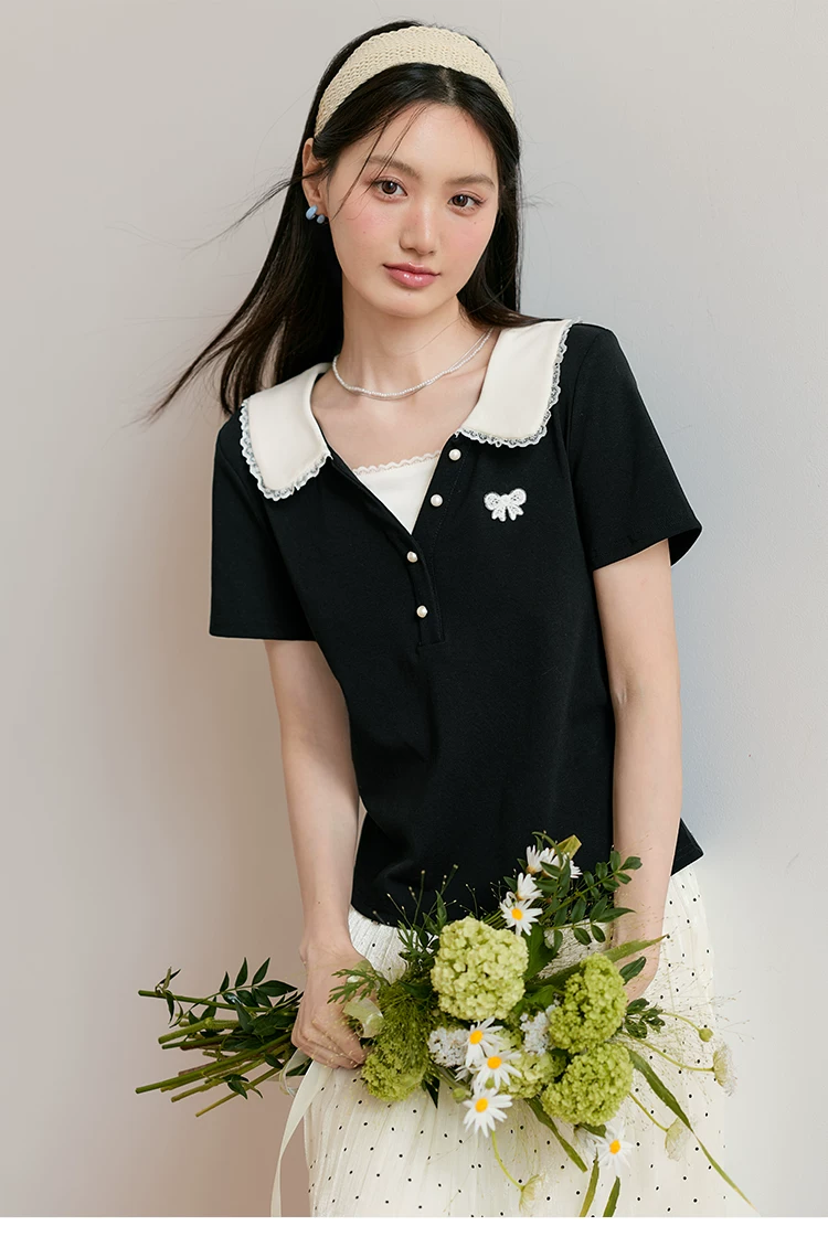 大尺碼女裝黑色短袖T恤女2026新款夏季減齡假兩件娃娃領上衣,大尺碼女裝黑色短袖T恤女2026新款夏季減齡假兩件娃娃領上衣,HBFS1216,大尺碼女裝黑色短袖T恤女2026新款夏季減齡假兩件娃娃領上衣,中大尺碼,假兩件式