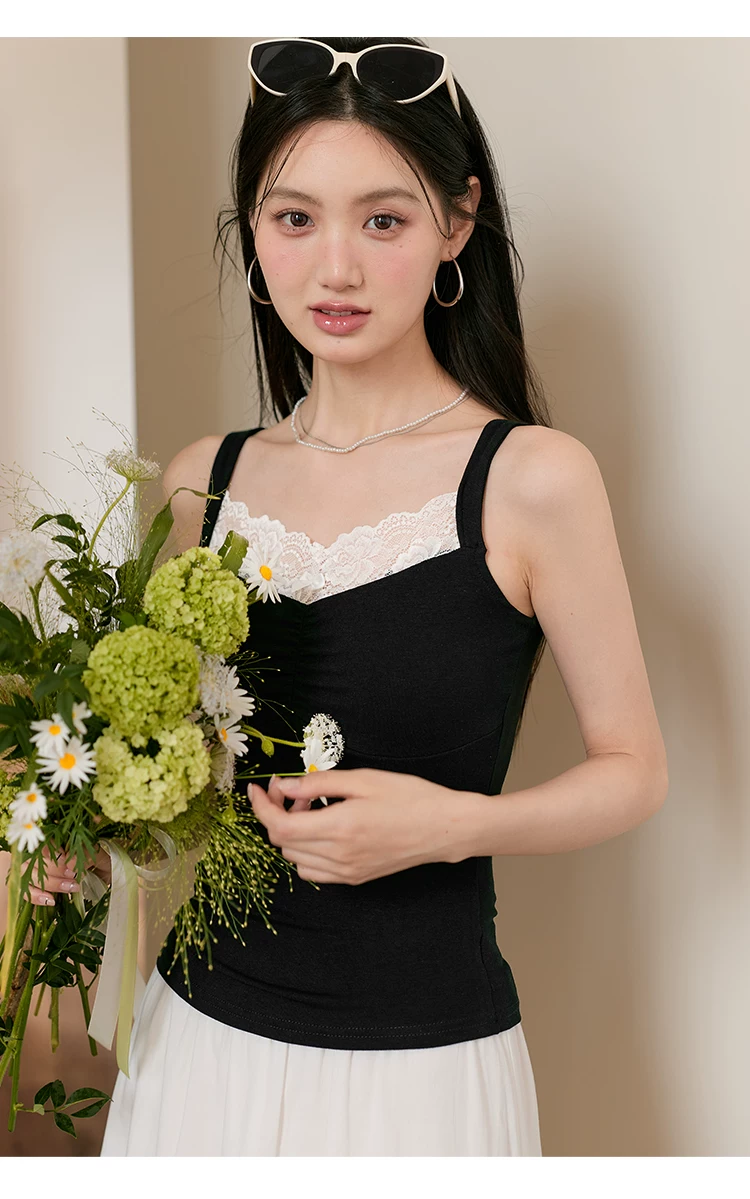 大尺碼黑色吊帶無袖上衣2026新款蕾絲拼接背心女外穿夏季小衫,大尺碼黑色吊帶無袖上衣2026新款蕾絲拼接背心女外穿夏季小衫,HBFS1223,大尺碼黑色吊帶無袖上衣2026新款蕾絲拼接背心女外穿夏季小衫,中大尺碼,蕾絲拼接