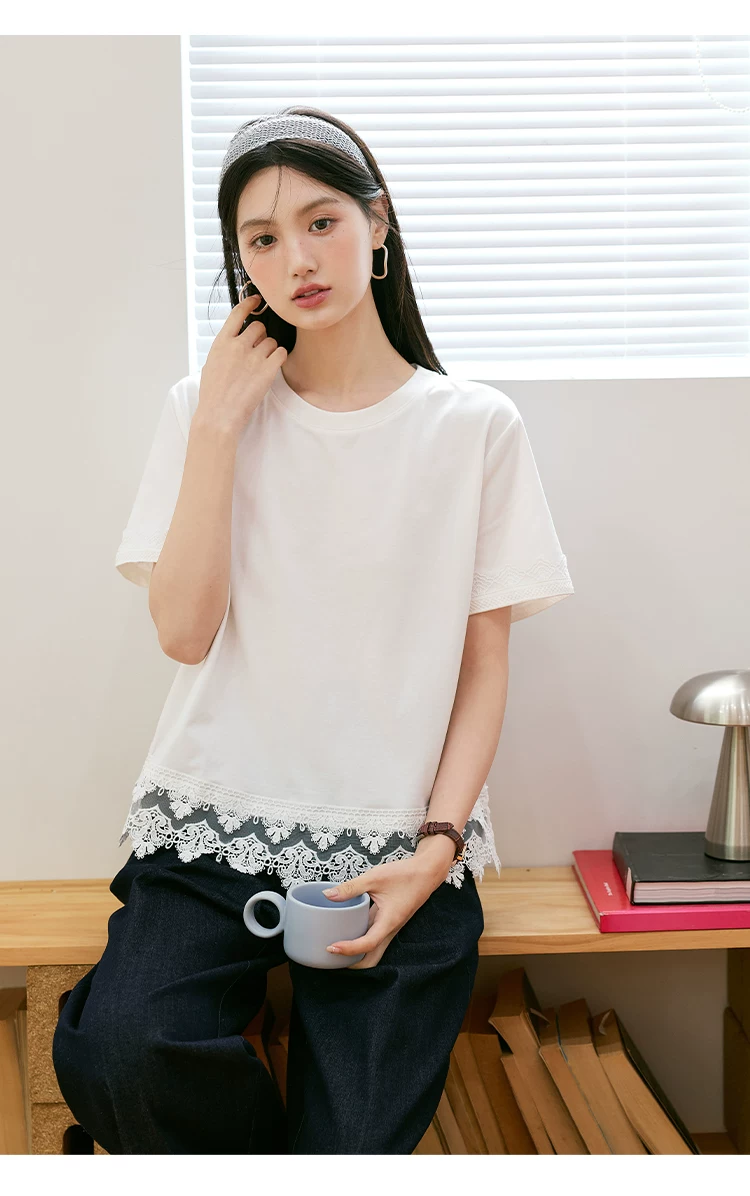 大尺碼女裝胖mm白色短袖T恤女2026新款夏季穿搭蕾絲蕾絲上衣,大尺碼女裝胖mm白色短袖T恤女2026新款夏季穿搭蕾絲蕾絲上衣,HBFS1224,大尺碼女裝胖mm白色短袖T恤女2026新款夏季穿搭蕾絲蕾絲上衣,中大尺碼,蕾絲拼接