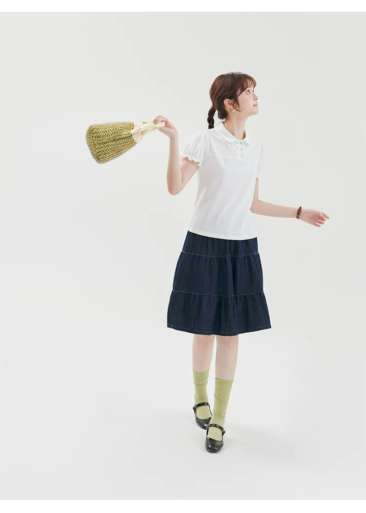 雙排扣元寶領蕾絲短袖T恤女夏新款甜美白色上衣,雙排扣元寶領蕾絲短袖T恤女夏新款甜美白色上衣,HBFS1279,雙排扣元寶領蕾絲短袖T恤女夏新款甜美白色上衣,雙排扣,修身版型