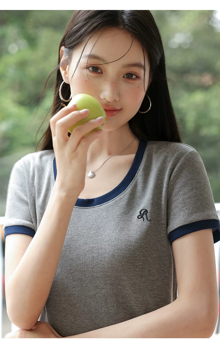 大尺碼胖mm巨遮肚夏裝正肩短袖T恤女2026新款寬鬆灰色上衣女,大尺碼胖mm巨遮肚夏裝正肩短袖T恤女2026新款寬鬆灰色上衣女,HBFS1302,大尺碼胖mm巨遮肚夏裝正肩短袖T恤女2026新款寬鬆灰色上衣女,中大尺碼,撞色拼接