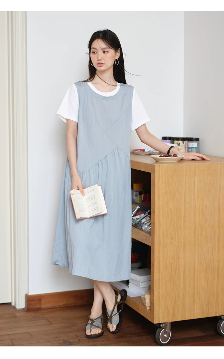 假兩件短袖小眾不撞洋裝女夏2026新款胖mm大尺碼絕美裙子,假兩件短袖小眾不撞洋裝女夏2026新款胖mm大尺碼絕美裙子,HBFS7159,假兩件短袖小眾不撞洋裝女夏2026新款胖mm大尺碼絕美裙子,中大尺碼,拼接造型