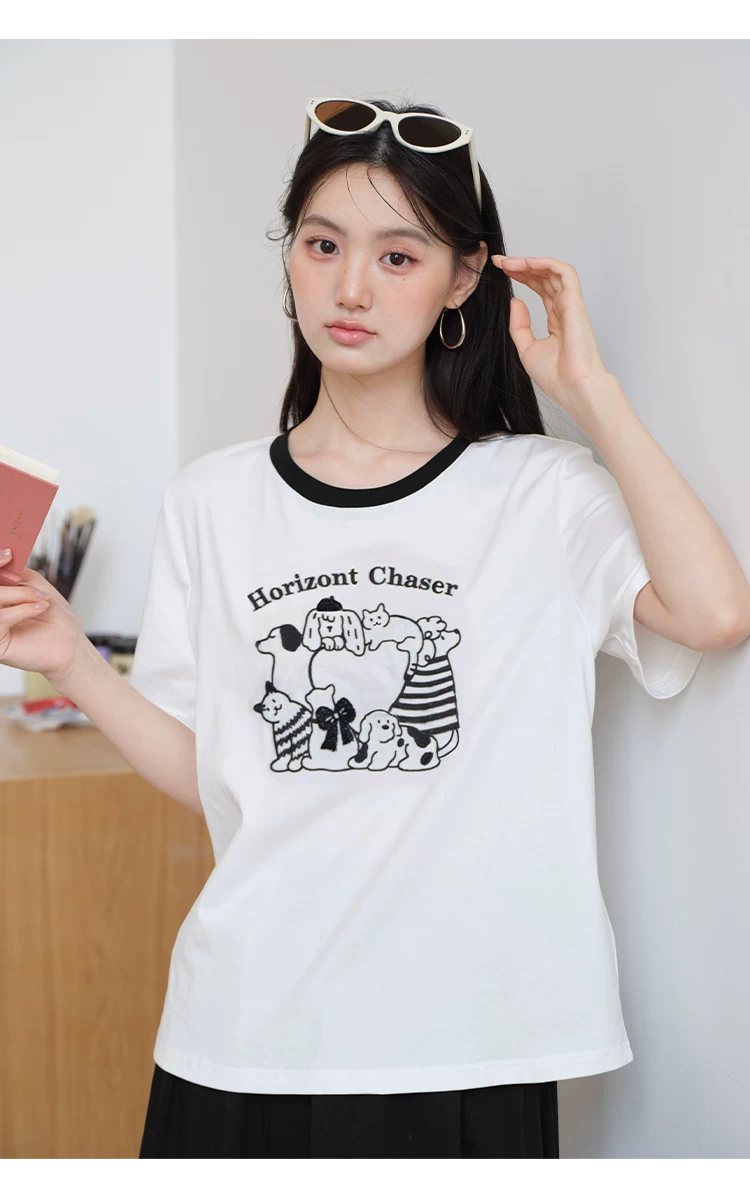 大尺碼刺繡短袖動物圖案T恤女夏2026新款微胖巨好看白色上衣,大尺碼刺繡短袖動物圖案T恤女夏2026新款微胖巨好看白色上衣,HBFS1314,大尺碼刺繡短袖動物圖案T恤女夏2026新款微胖巨好看白色上衣,中大尺碼,童趣印花