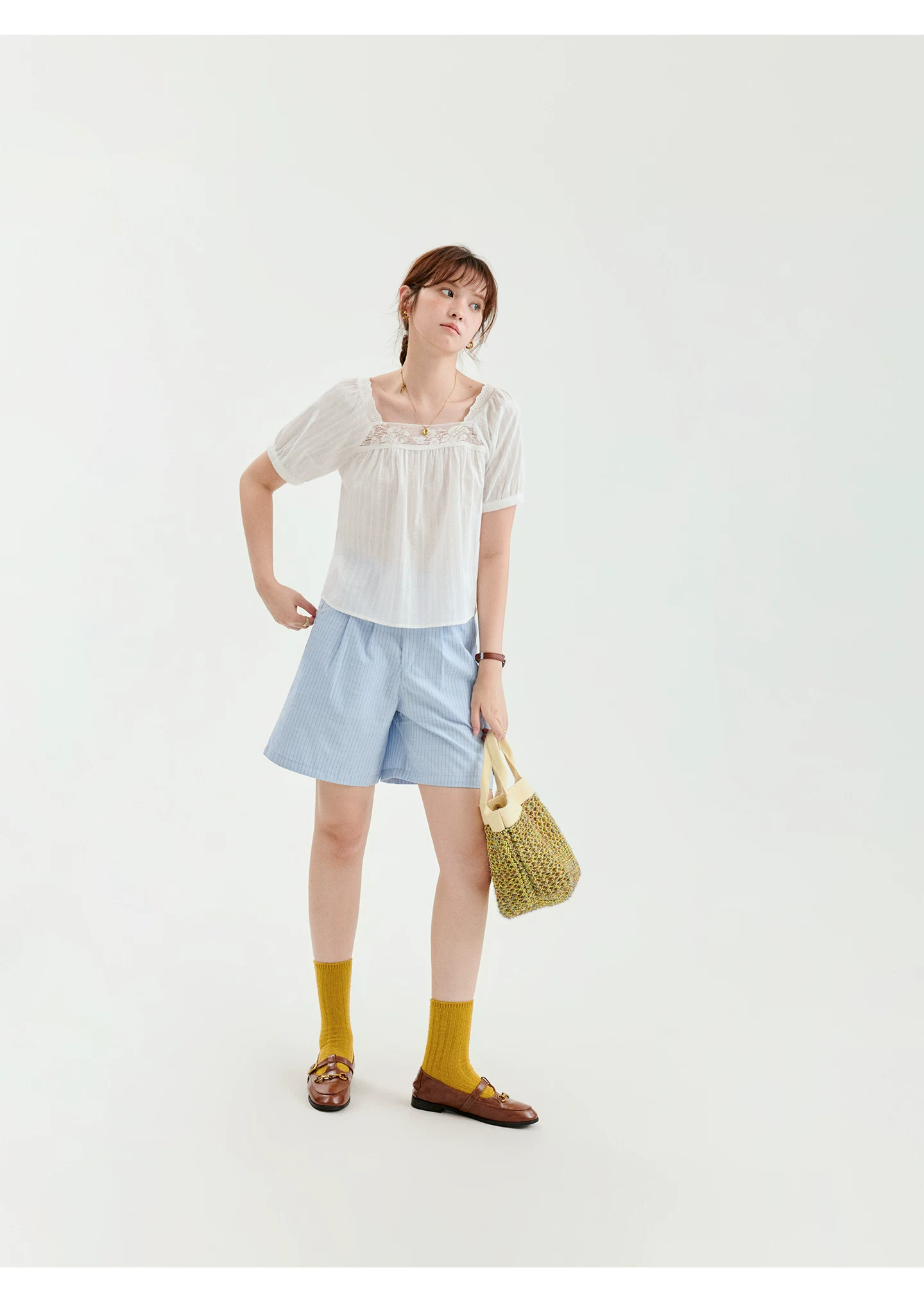 法式白色蕾絲方領純棉襯衫女夏季新款插肩袖上衣,法式白色蕾絲方領純棉襯衫女夏季新款插肩袖上衣,HBFS1331,法式白色蕾絲方領純棉襯衫女夏季新款插肩袖上衣,方領設計,全棉面料