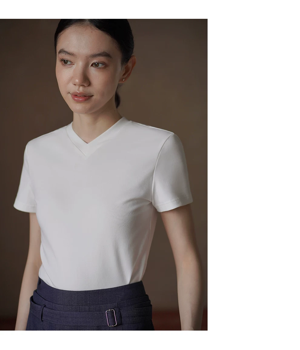 基本款簡約上衣小V領棉感親膚彈性合身短袖顯瘦正肩T恤,基本款簡約上衣小V領棉感親膚彈性合身短袖顯瘦正肩T恤,HBFS1387,基本款簡約上衣小V領棉感親膚彈性合身短袖顯瘦正肩T恤,日常百搭,合身顯瘦