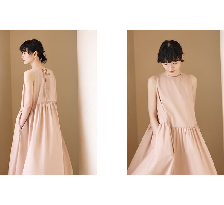 櫻花色假日減齡少女茱萸粉顯白寬鬆背心連身裙洋裝