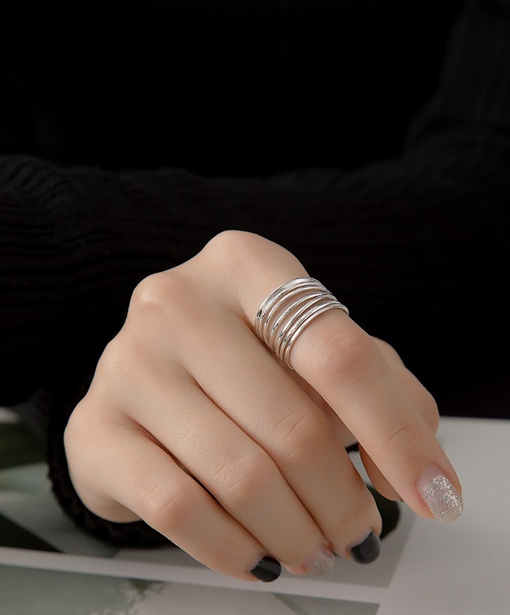 法式多層開口戒指男女潮小眾設計時尚氣質高級感不掉色食指戒配件
