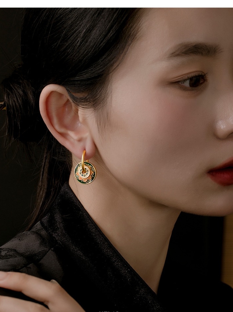 新品中式宮廷復古耳環女小眾高級感設計一款多戴民族風耳圈耳飾