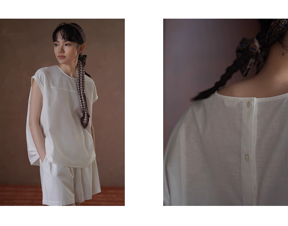 月光沙灘亞麻棉混紡度假透氣涼爽寬鬆上衣短褲兩件套裝