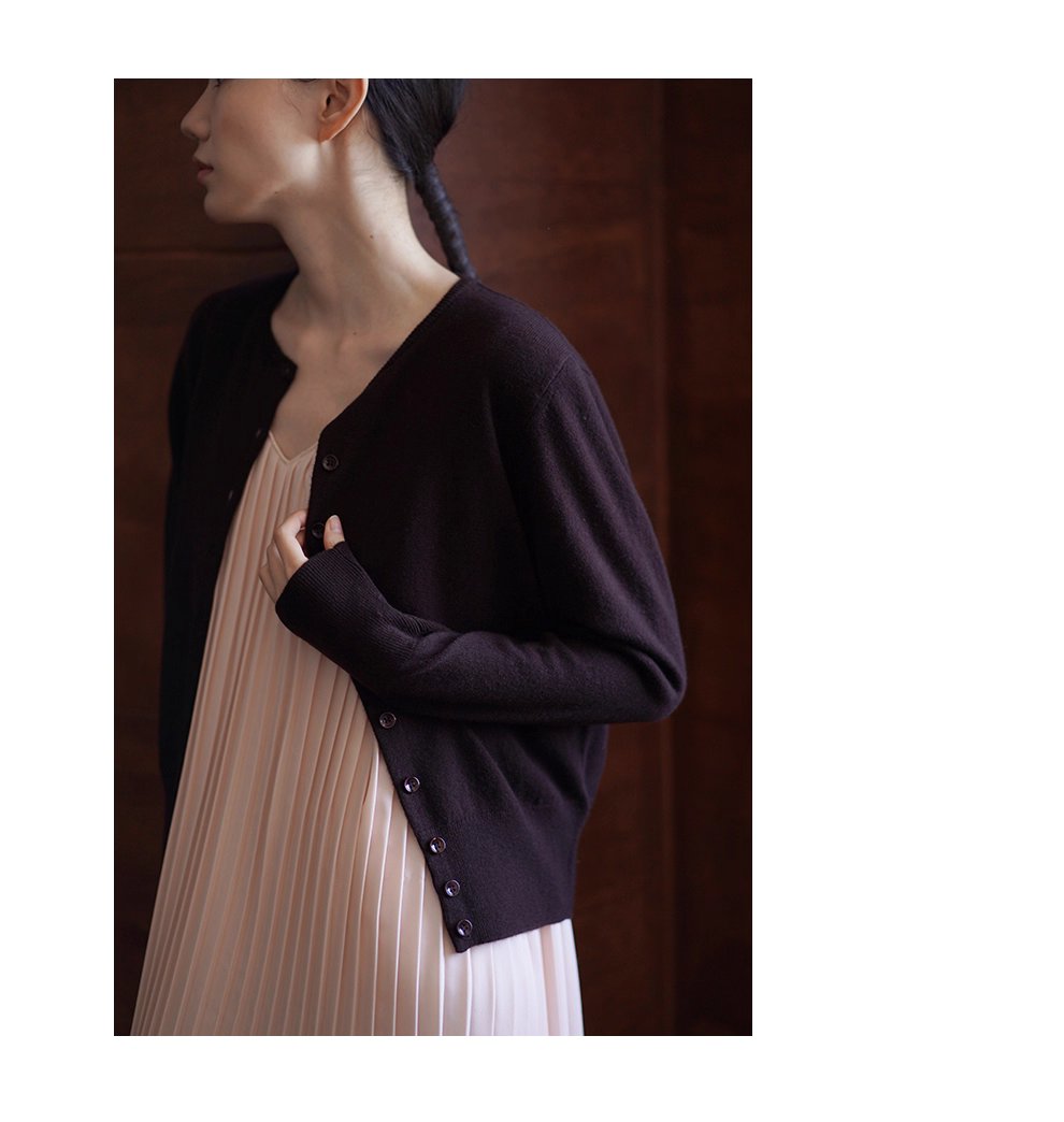 超細美奴羊毛蓬鬆軟糯圓領針織外套寬鬆通勤顯瘦開衫