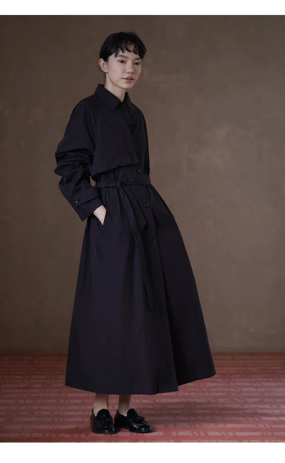 秋日安全感風衣經典基本款寬鬆顯瘦長款通勤簡約外套女