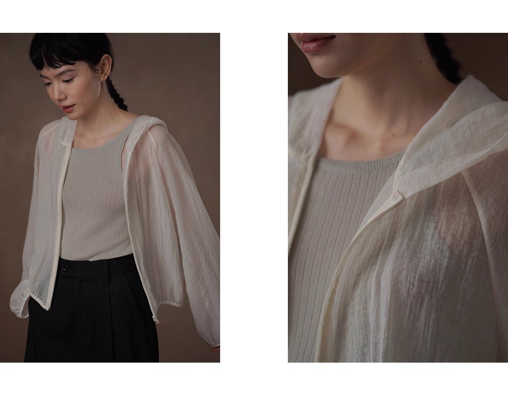 泡沫海洋肌理外套薄款透氣連帽長袖顯瘦休閒寬鬆上衣