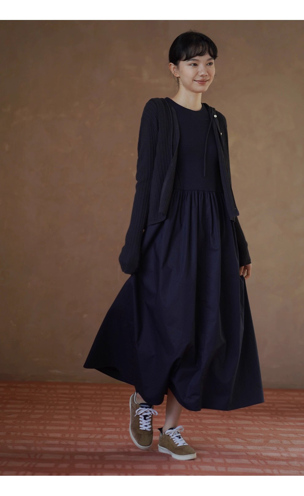 48支超細美利奴羊毛混紡顯瘦坑條織法寬鬆連帽針織開襟衫