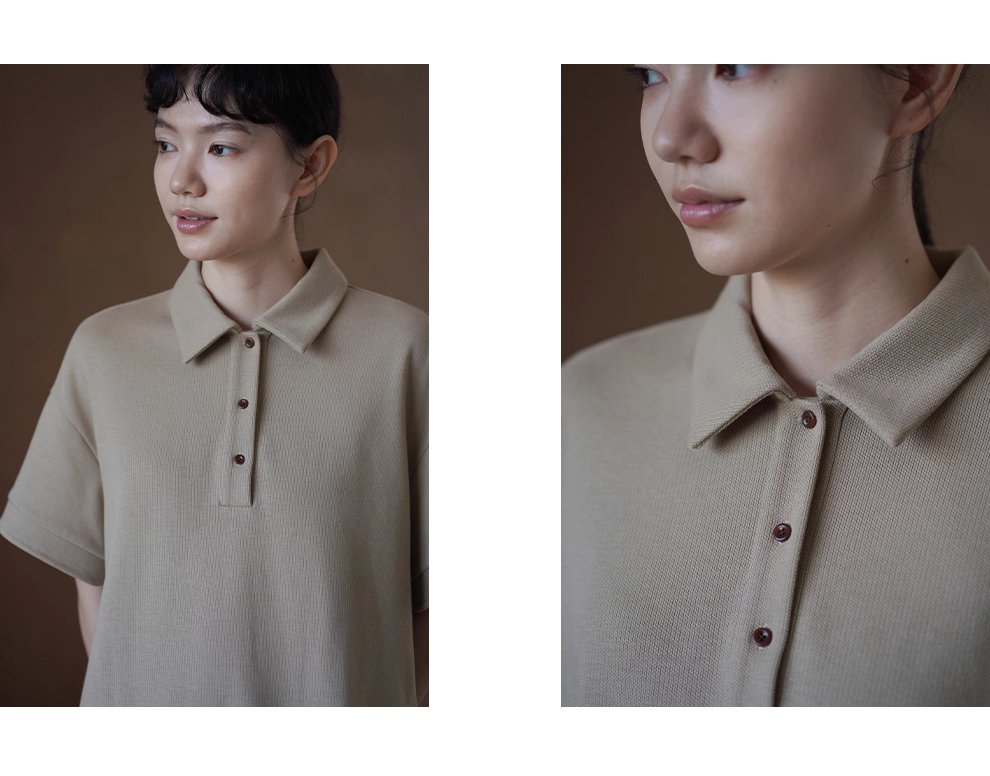 入秋的選擇寬鬆落肩顯瘦不挑人直筒polo領學院風洋裝