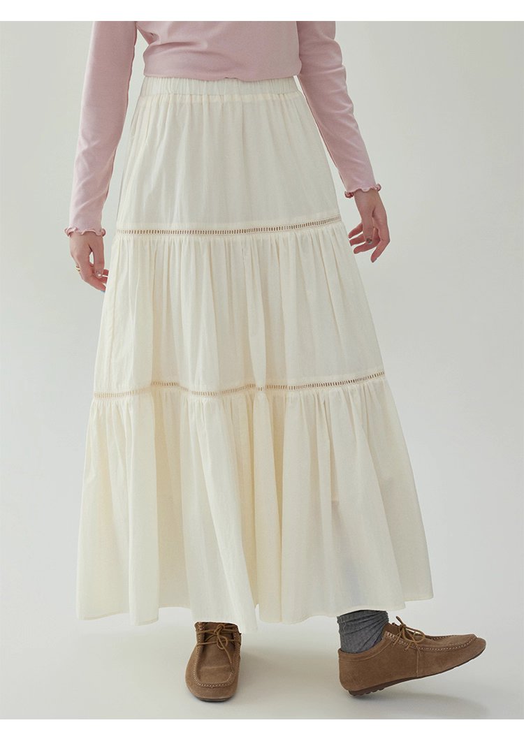 法式純棉拼接中長半身裙女秋季新款鬆緊腰蛋糕裙,法式純棉拼接中長半身裙女秋季新款鬆緊腰蛋糕裙,HBEW2009,法式純棉拼接中長半身裙女秋季新款鬆緊腰蛋糕裙,蛋糕裙擺,全棉面料