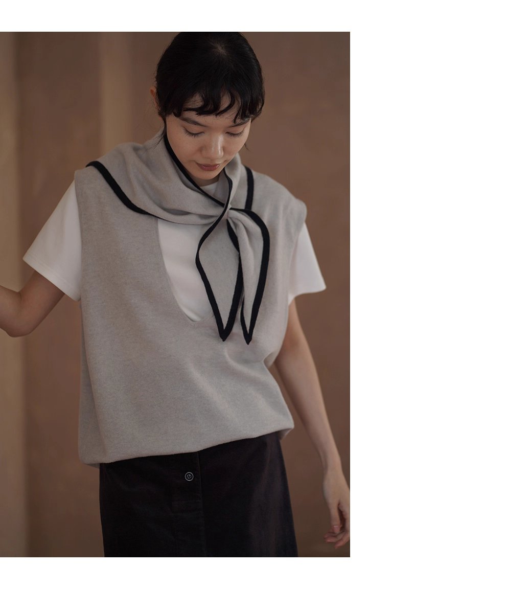 時髦放大鏡100羊毛深v領針織寬鬆疊穿簡約通勤背心女