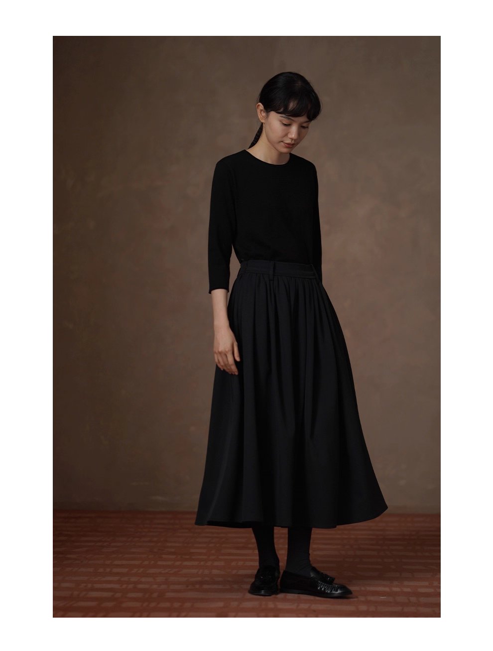 細膩呵護基礎內搭簡約柔軟羊毛混紡捲邊設計針織上衣女