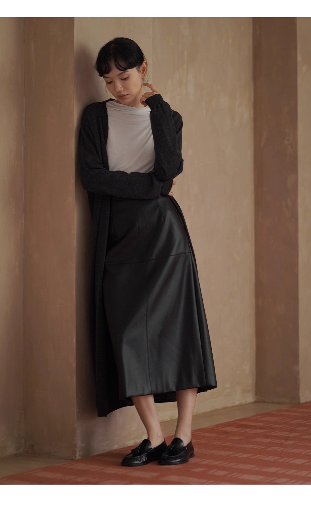 慵懶感完美詮釋柔軟綿羊毛混紡長通勤針織顯瘦外套女