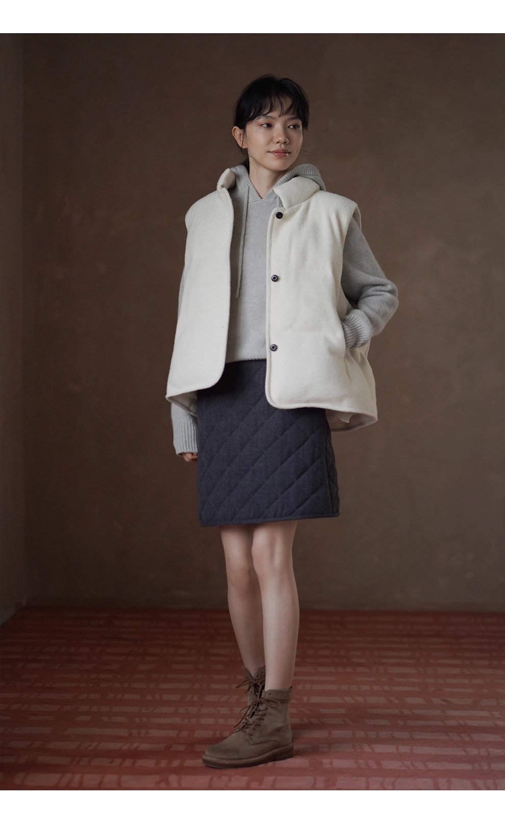 淡人配色毛衣溫暖100羊毛寬鬆連帽疊穿休閒顯瘦針織女