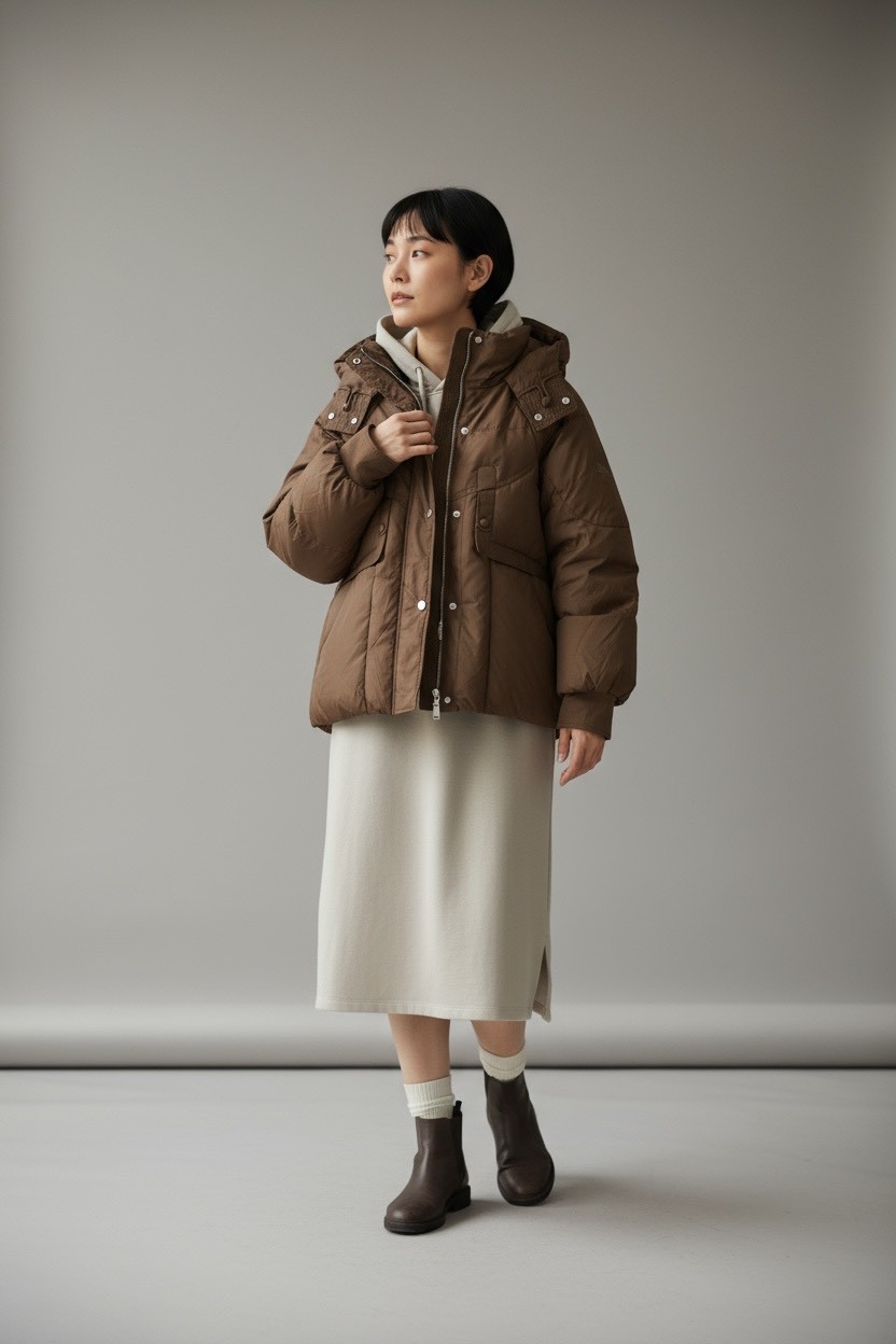 流心巧克力自留款羽絨外套蓬鬆短款美拉德連帽外套