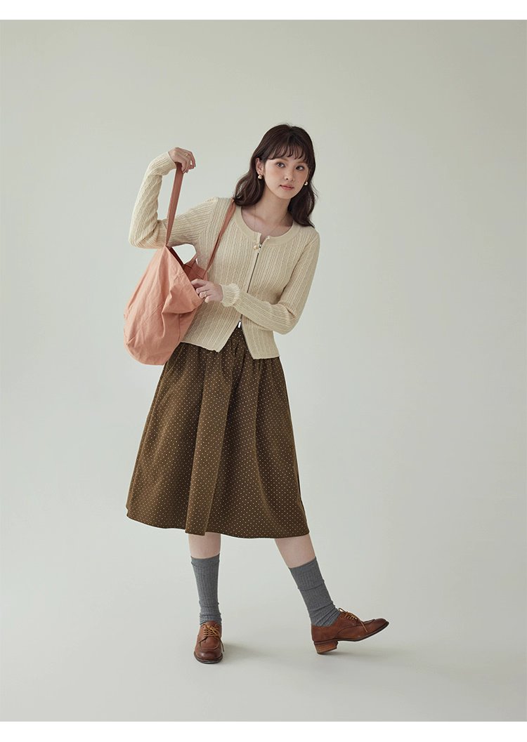 純色麻花雙頭拉鍊針織衫女秋季新款修身純棉上衣