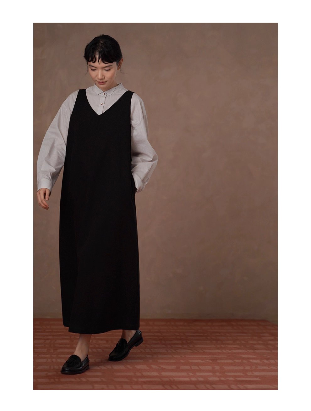 素描課堂藝術生襯衫小尖領設計細條紋寬鬆顯瘦通勤上衣